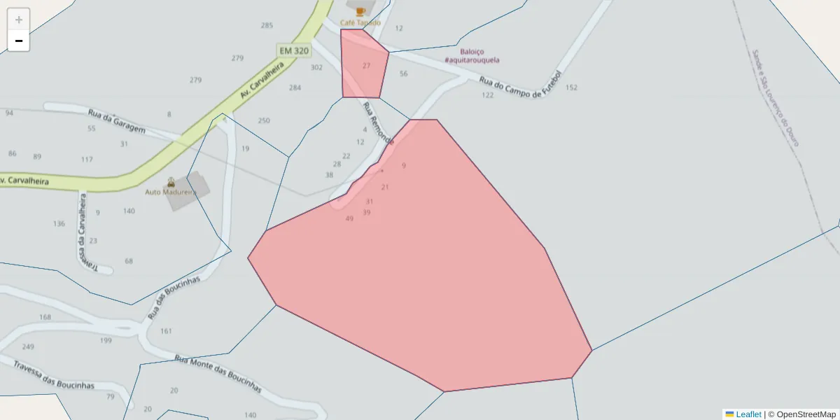 Mapa detalhado do código postal 4625-173 com limites, códigos postais vizinhos e agências dos correios