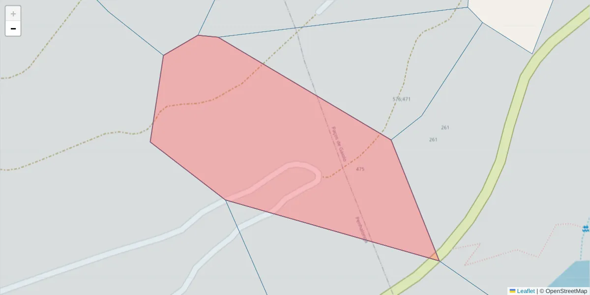 Mapa detalhado do código postal 4625-190 com limites, códigos postais vizinhos e agências dos correios