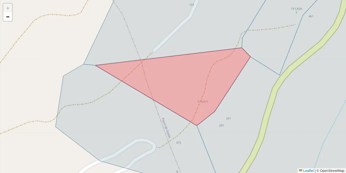 Mapa detalhado do código postal 4625-206;4625-190 com limites, códigos postais vizinhos e agências dos correios