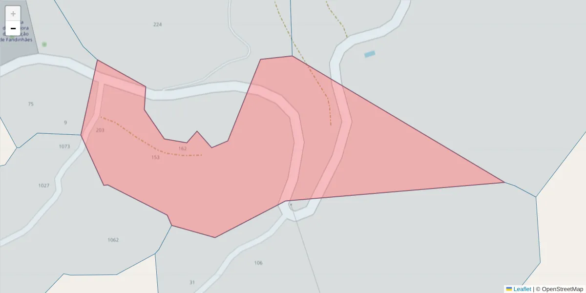 Mapa detalhado do código postal 4625-213 com limites, códigos postais vizinhos e agências dos correios