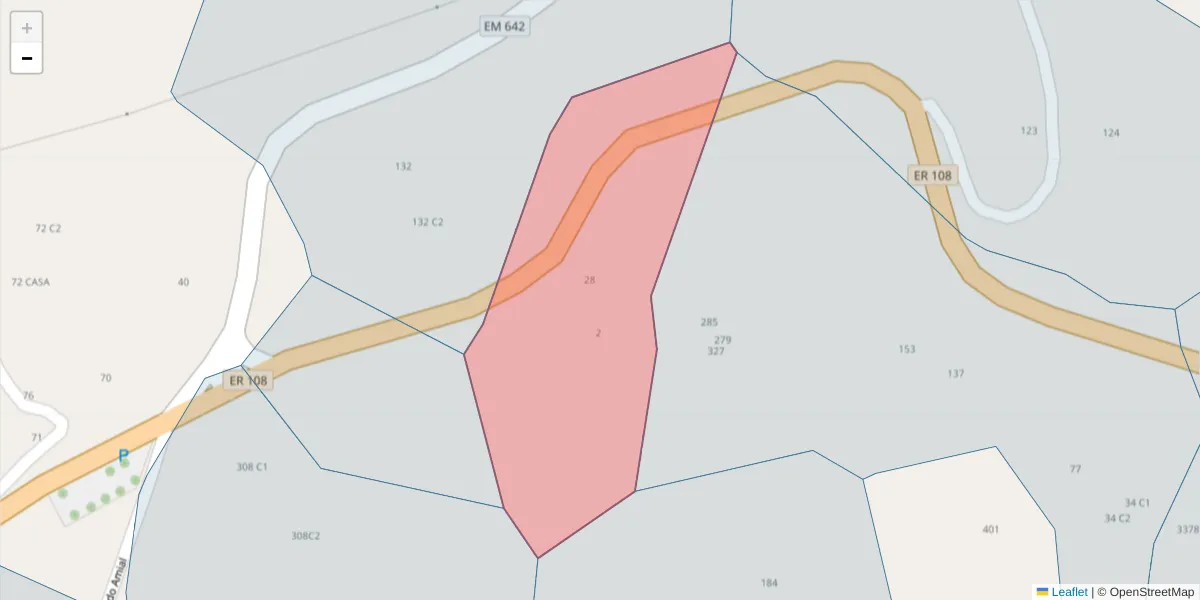 Mapa detalhado do código postal 4625-234 com limites, códigos postais vizinhos e agências dos correios
