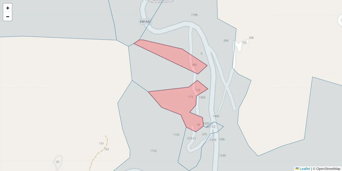 Mapa detalhado do código postal 4625-242 com limites, códigos postais vizinhos e agências dos correios