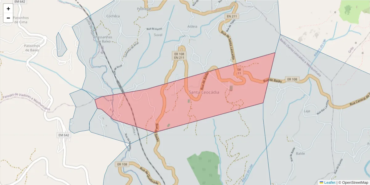 Mapa detalhado do código postal 4625-248 com limites, códigos postais vizinhos e agências dos correios