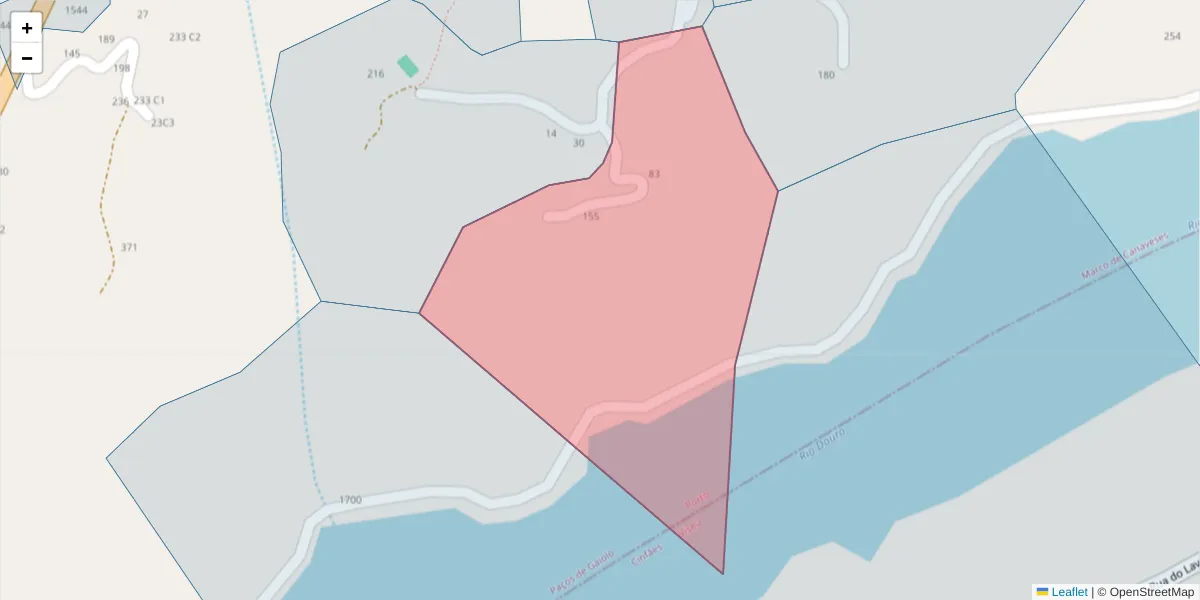 Mapa detalhado do código postal 4625-263 com limites, códigos postais vizinhos e agências dos correios