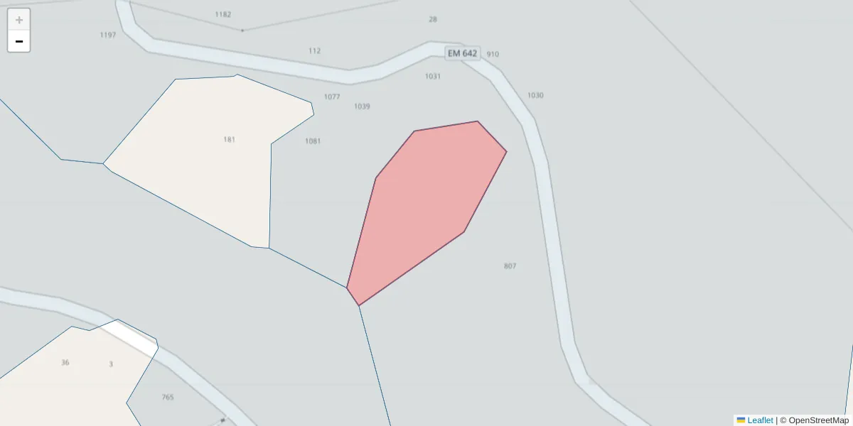 Mapa detalhado do código postal 4625-264 com limites, códigos postais vizinhos e agências dos correios