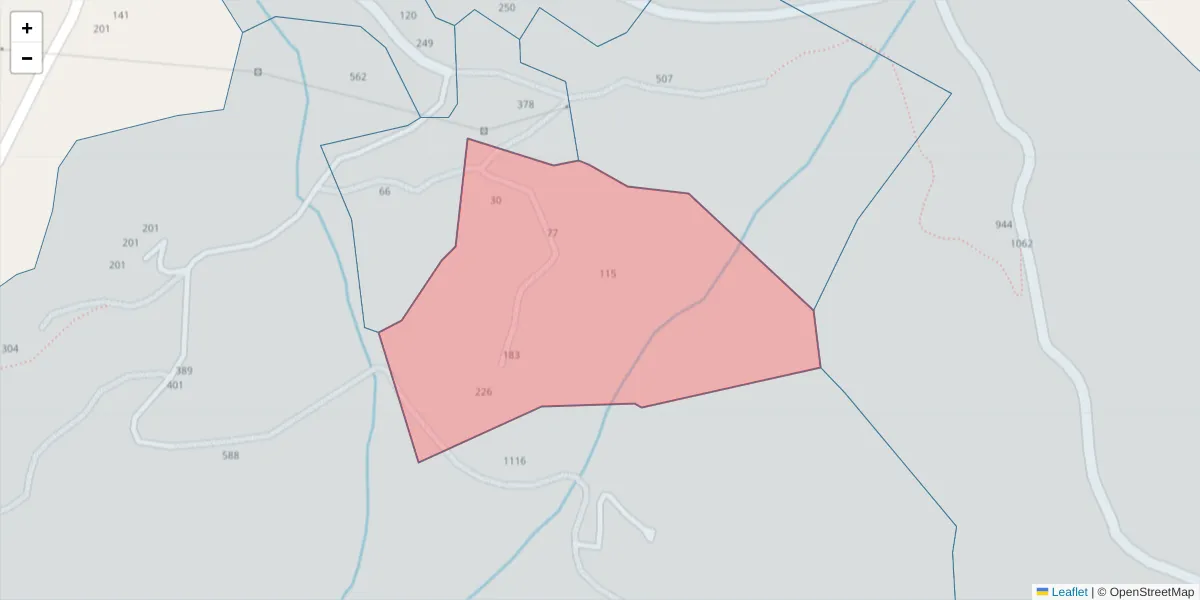 Mapa detalhado do código postal 4625-290 com limites, códigos postais vizinhos e agências dos correios