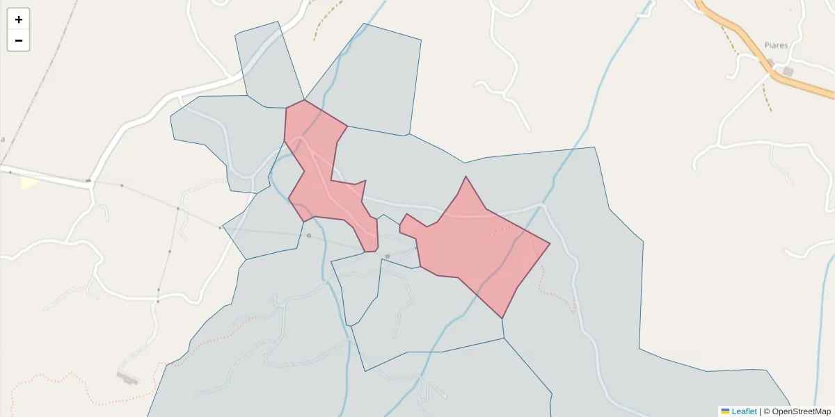 Mapa detalhado do código postal 4625-307 com limites, códigos postais vizinhos e agências dos correios