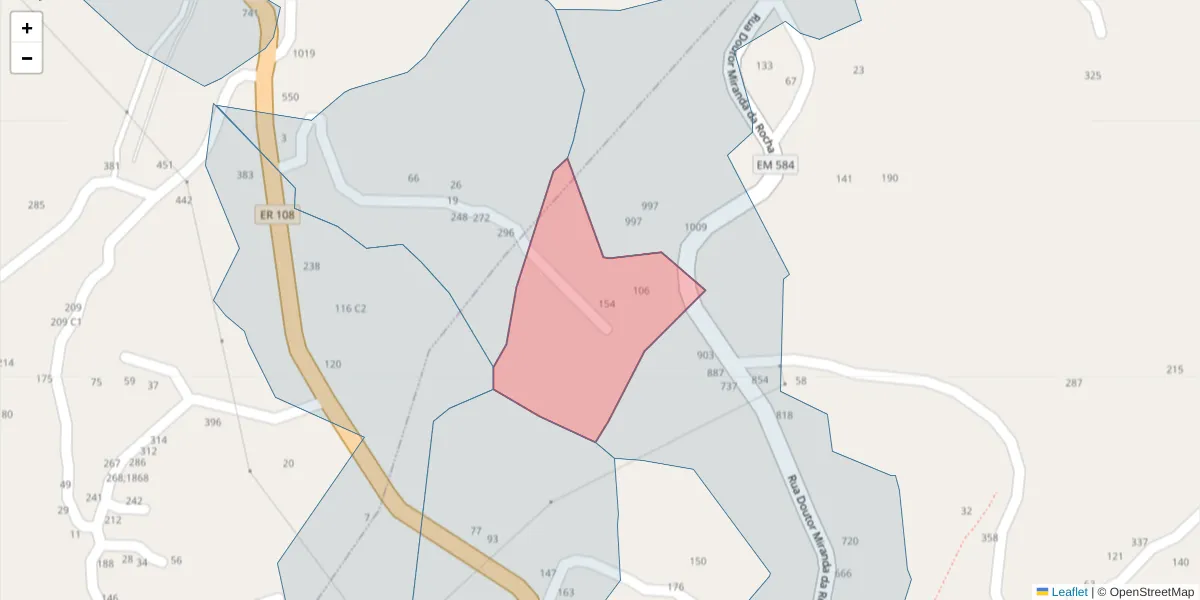 Mapa detalhado do código postal 4625-308 com limites, códigos postais vizinhos e agências dos correios
