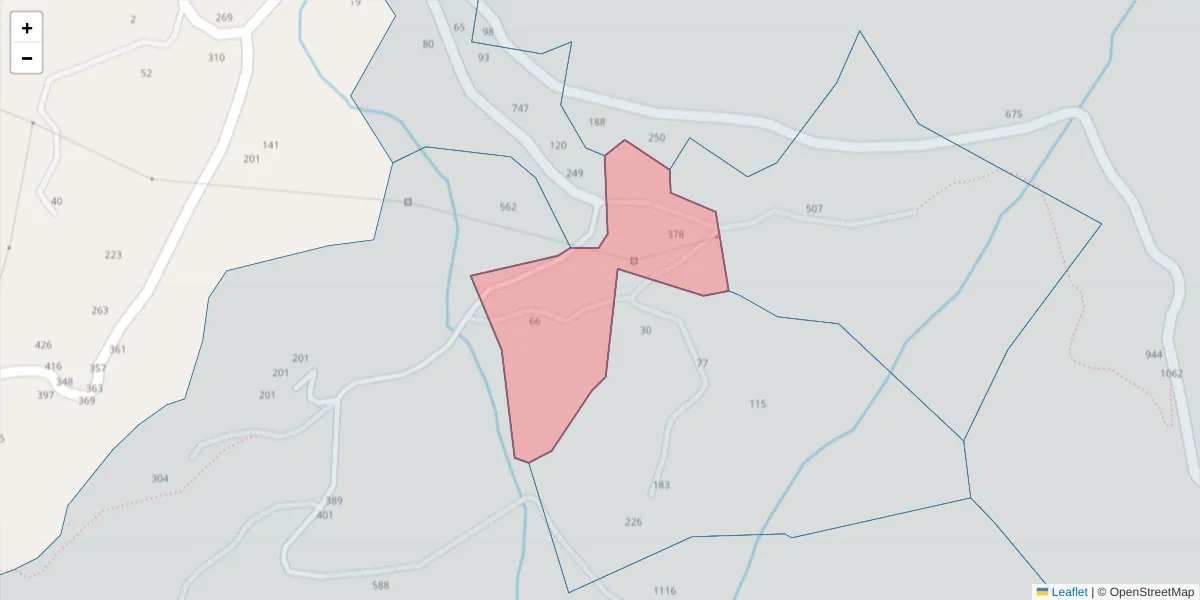 Mapa detalhado do código postal 4625-309 com limites, códigos postais vizinhos e agências dos correios