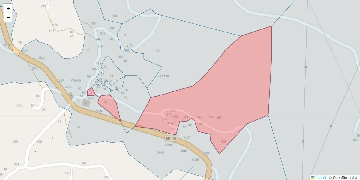 Mapa detalhado do código postal 4625-332 com limites, códigos postais vizinhos e agências dos correios