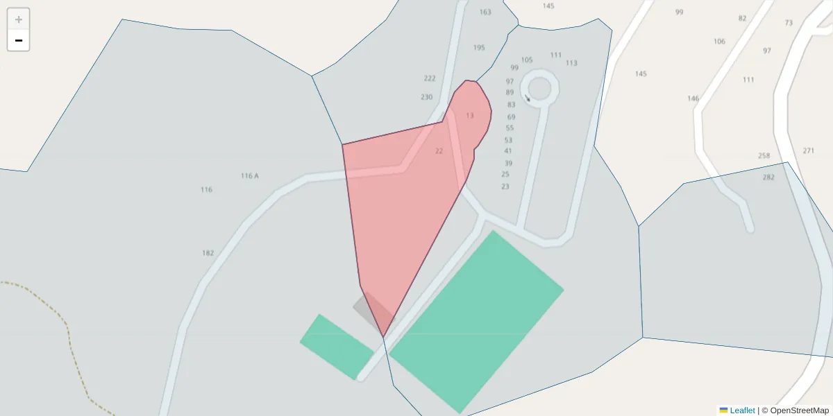 Mapa detalhado do código postal 4625-345 com limites, códigos postais vizinhos e agências dos correios