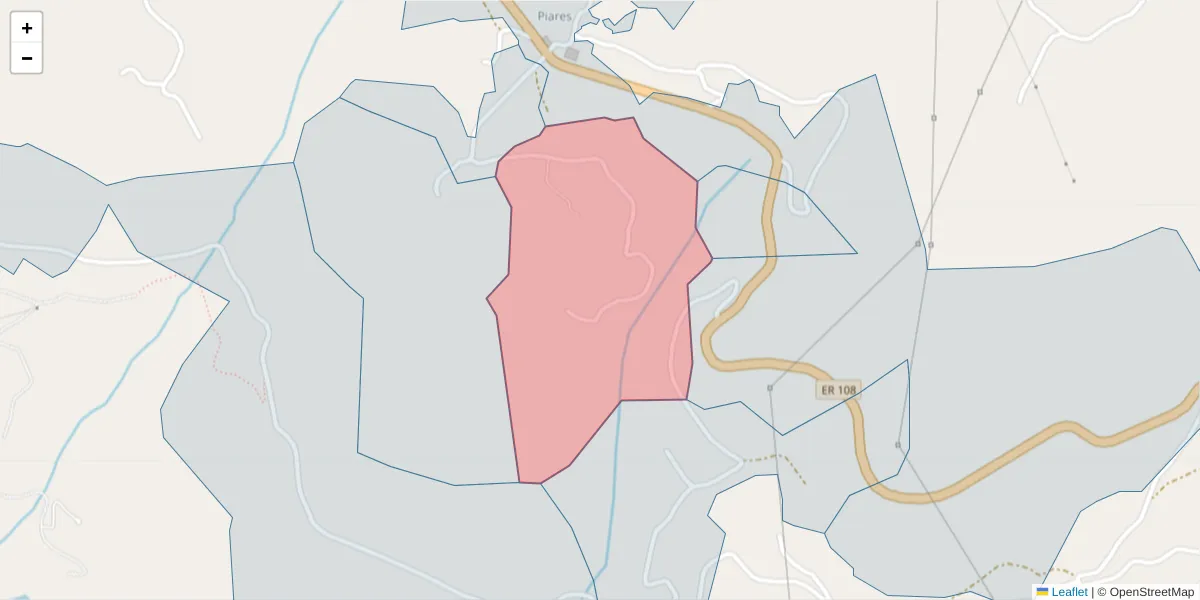 Mapa detalhado do código postal 4625-376 com limites, códigos postais vizinhos e agências dos correios