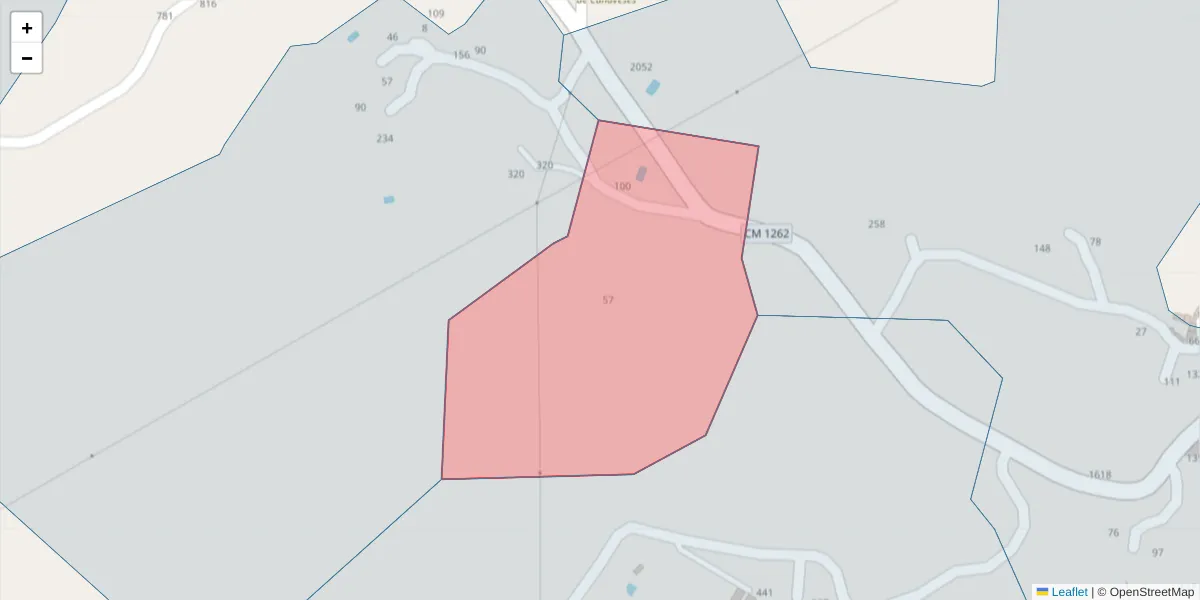 Mapa detalhado do código postal 4625-388 com limites, códigos postais vizinhos e agências dos correios
