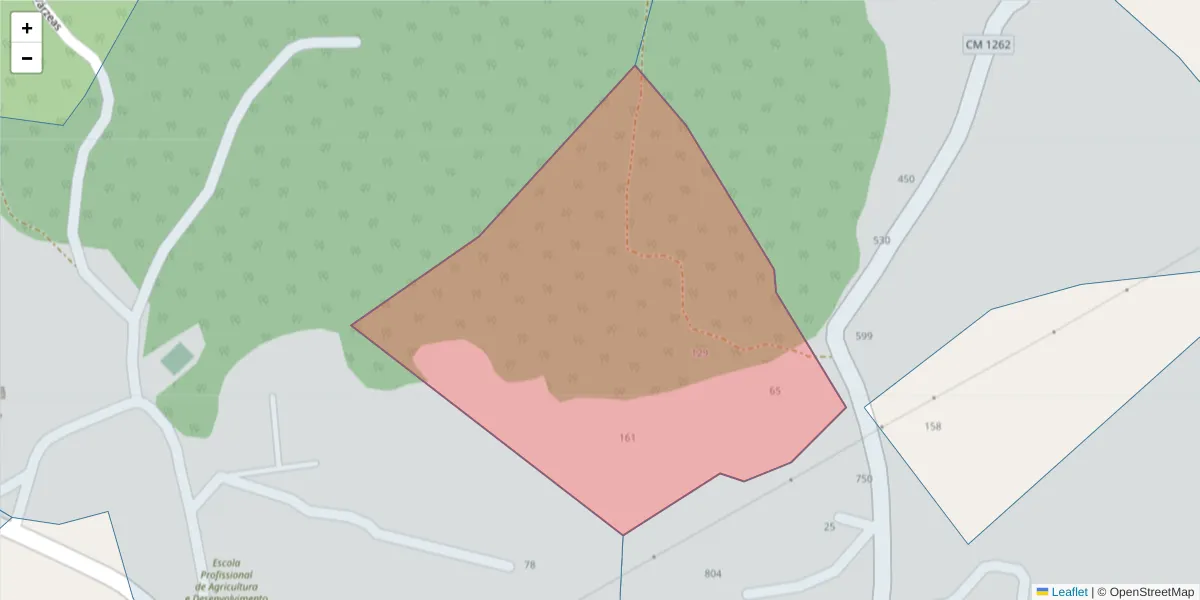 Mapa detalhado do código postal 4625-401 com limites, códigos postais vizinhos e agências dos correios