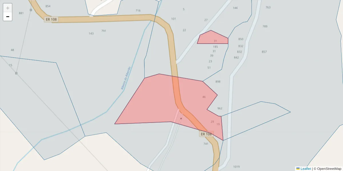 Mapa detalhado do código postal 4625-440 com limites, códigos postais vizinhos e agências dos correios
