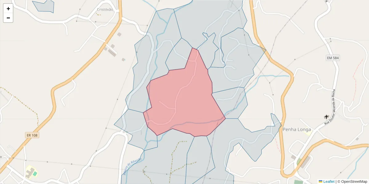 Mapa detalhado do código postal 4625-453 com limites, códigos postais vizinhos e agências dos correios
