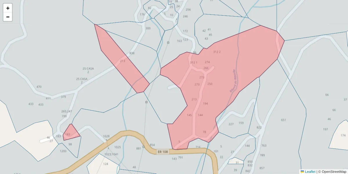 Mapa detalhado do código postal 4625-463 com limites, códigos postais vizinhos e agências dos correios