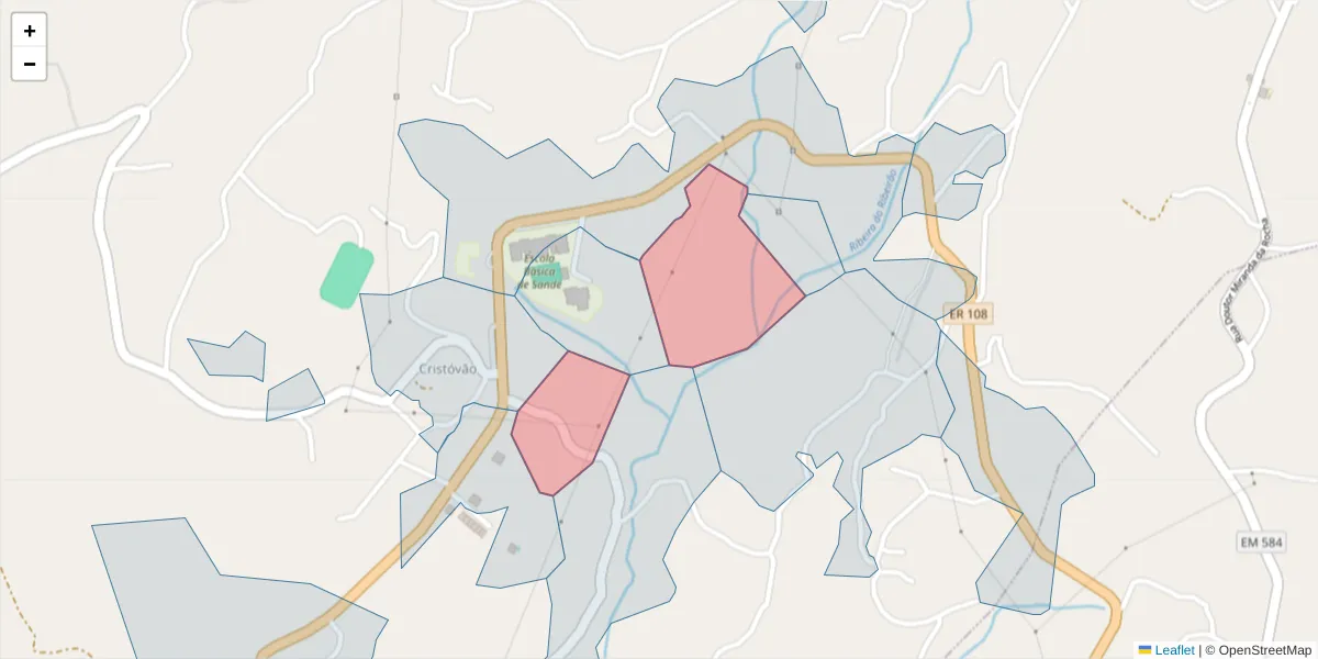 Mapa detalhado do código postal 4625-469 com limites, códigos postais vizinhos e agências dos correios