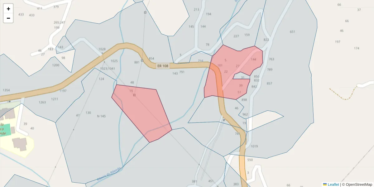 Mapa detalhado do código postal 4625-481 com limites, códigos postais vizinhos e agências dos correios