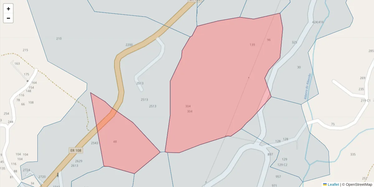 Mapa detalhado do código postal 4625-498 com limites, códigos postais vizinhos e agências dos correios