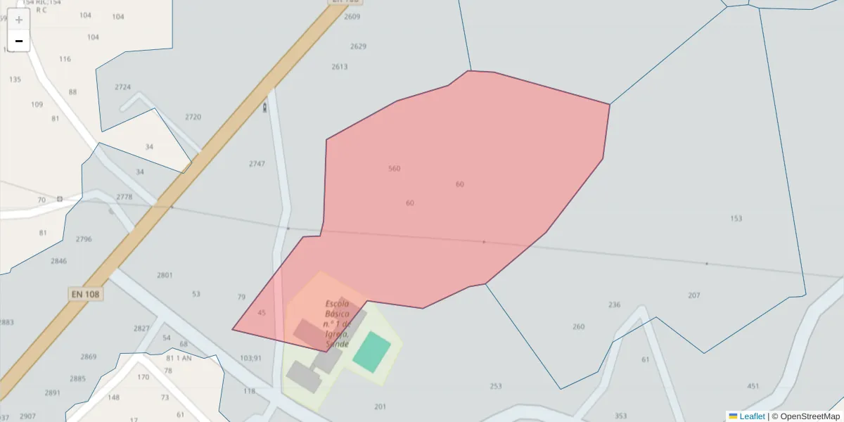 Mapa detalhado do código postal 4625-505 com limites, códigos postais vizinhos e agências dos correios