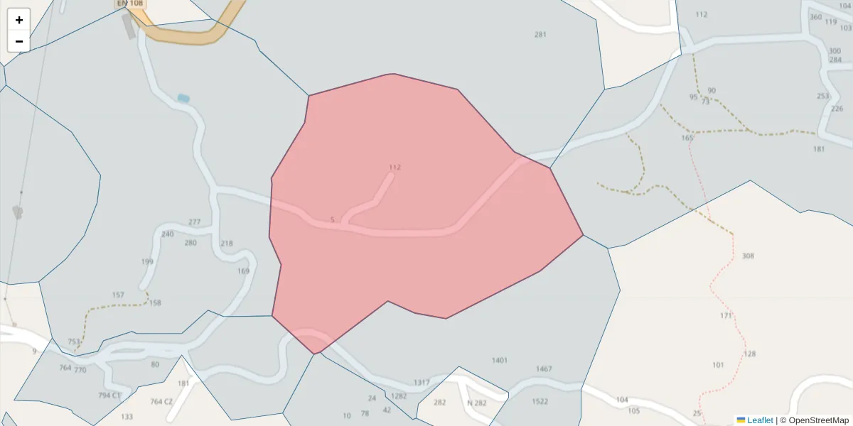 Mapa detalhado do código postal 4625-544 com limites, códigos postais vizinhos e agências dos correios