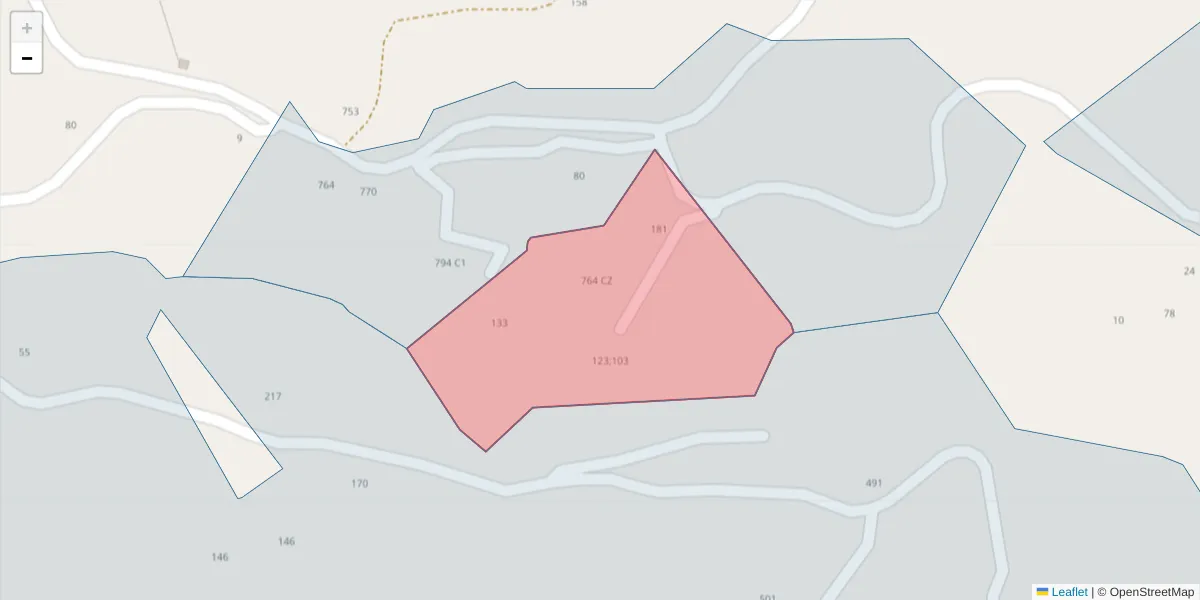 Mapa detalhado do código postal 4625-555 com limites, códigos postais vizinhos e agências dos correios