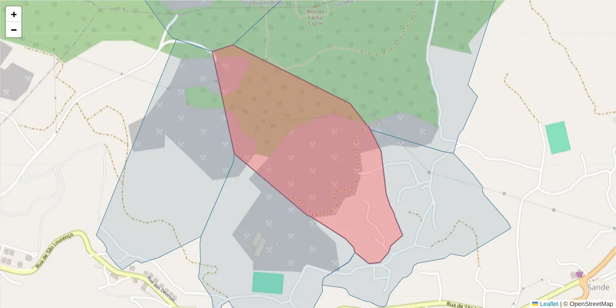 Mapa detalhado do código postal 4625-560 com limites, códigos postais vizinhos e agências dos correios