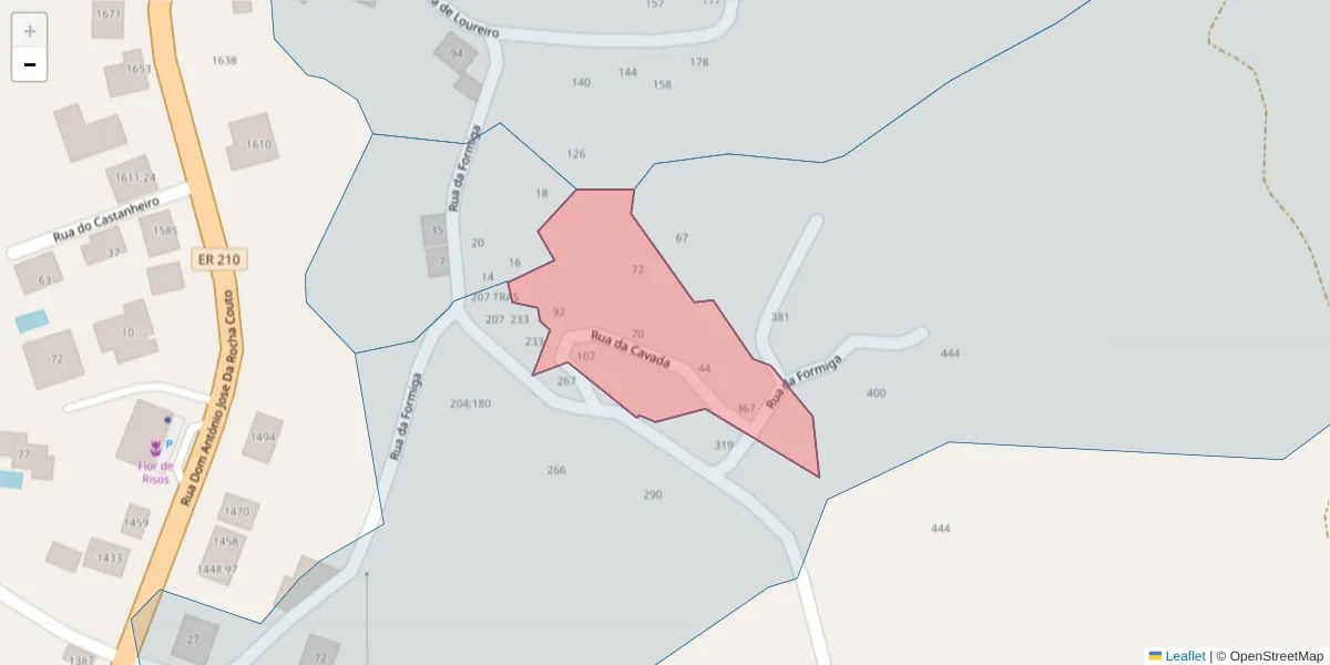 Mapa detalhado do código postal 4625-593 com limites, códigos postais vizinhos e agências dos correios
