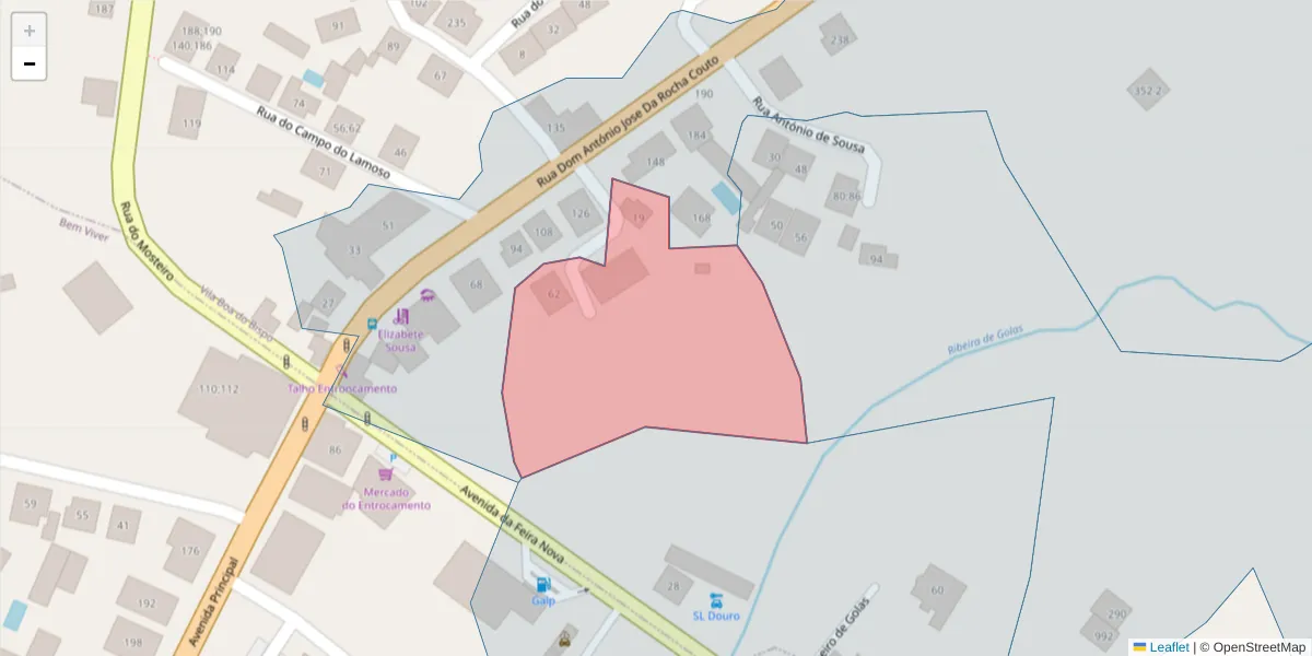 Mapa detalhado do código postal 4625-594 com limites, códigos postais vizinhos e agências dos correios