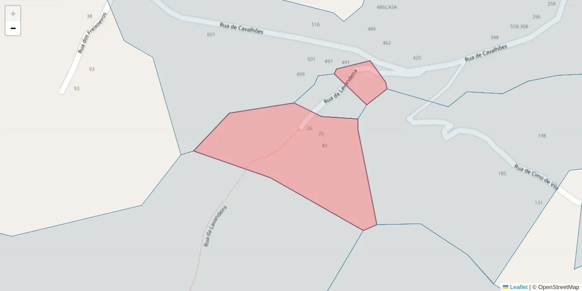 Mapa detalhado do código postal 4625-600 com limites, códigos postais vizinhos e agências dos correios
