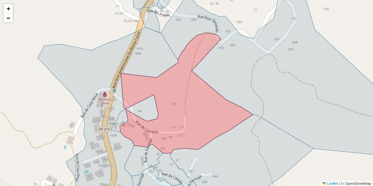 Mapa detalhado do código postal 4625-603 com limites, códigos postais vizinhos e agências dos correios
