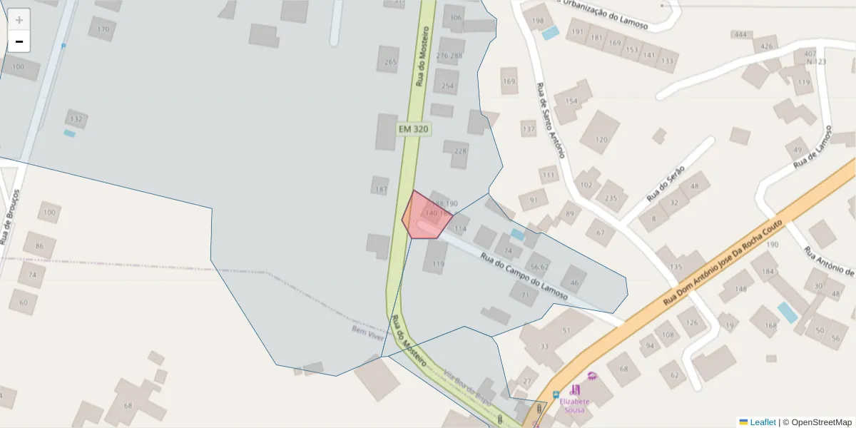 Mapa detalhado do código postal 4625-642;4625-678 com limites, códigos postais vizinhos e agências dos correios