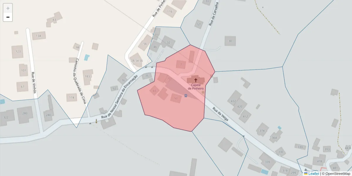Mapa detalhado do código postal 4625-644 com limites, códigos postais vizinhos e agências dos correios