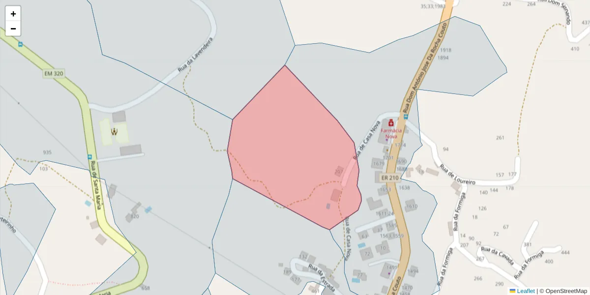 Mapa detalhado do código postal 4625-651 com limites, códigos postais vizinhos e agências dos correios