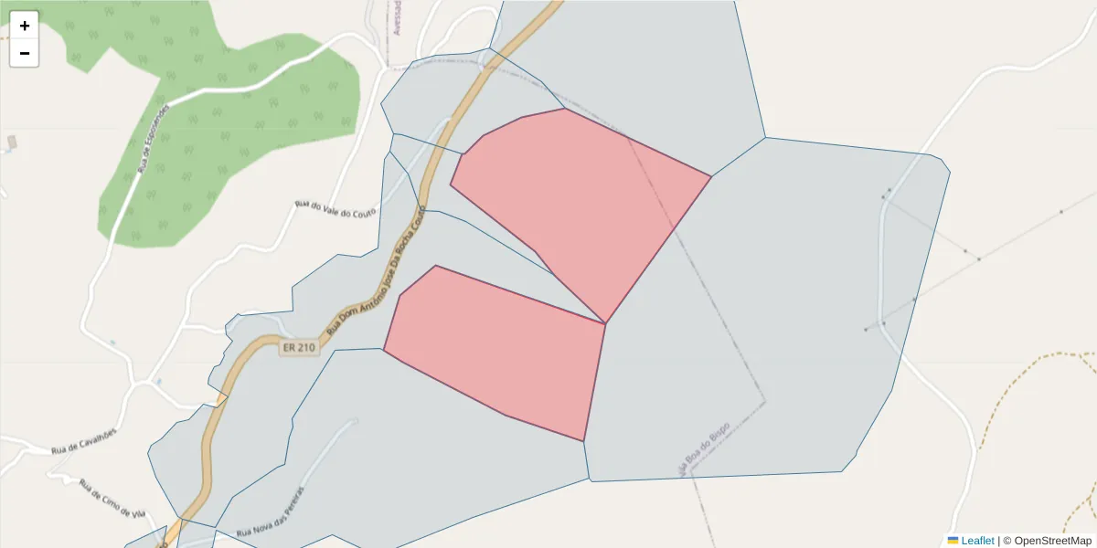Mapa detalhado do código postal 4625-665 com limites, códigos postais vizinhos e agências dos correios