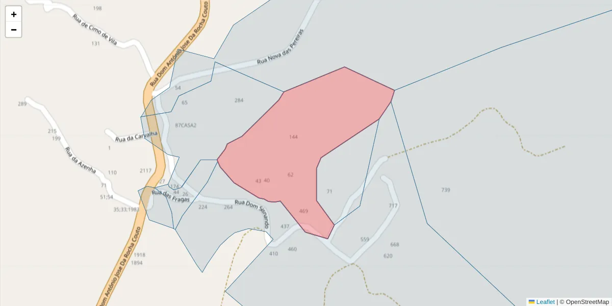 Mapa detalhado do código postal 4625-667 com limites, códigos postais vizinhos e agências dos correios