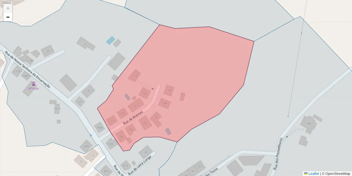 Mapa detalhado do código postal 4625-677 com limites, códigos postais vizinhos e agências dos correios