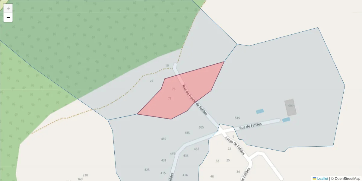 Mapa detalhado do código postal 4625-681 com limites, códigos postais vizinhos e agências dos correios