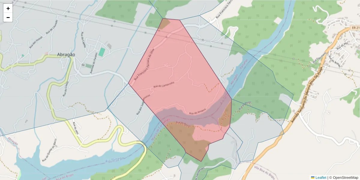 Mapa detalhado do código postal 4625-689 com limites, códigos postais vizinhos e agências dos correios