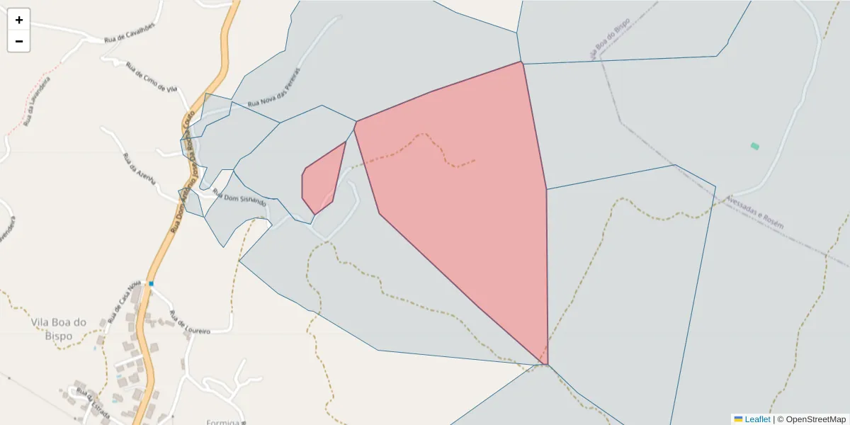 Mapa detalhado do código postal 4625-699 com limites, códigos postais vizinhos e agências dos correios