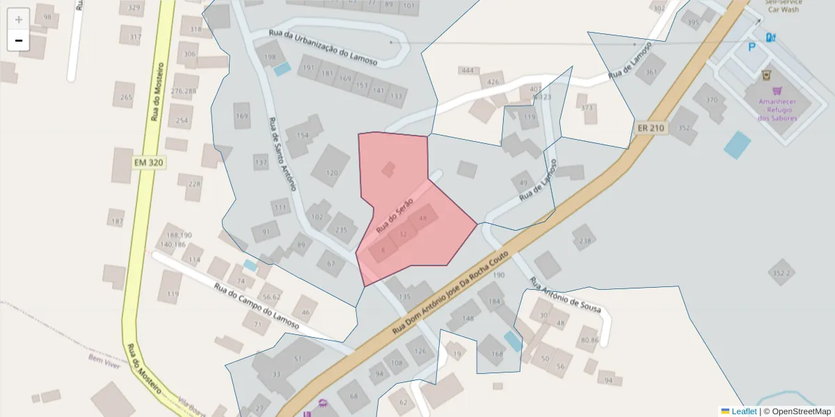 Mapa detalhado do código postal 4625-701 com limites, códigos postais vizinhos e agências dos correios