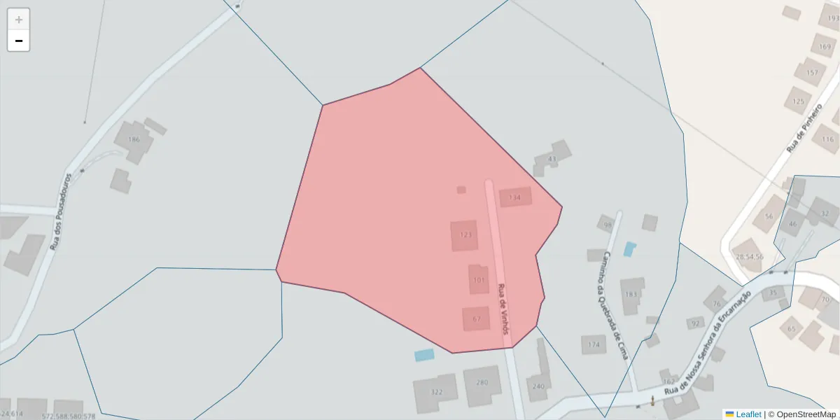 Mapa detalhado do código postal 4625-703 com limites, códigos postais vizinhos e agências dos correios