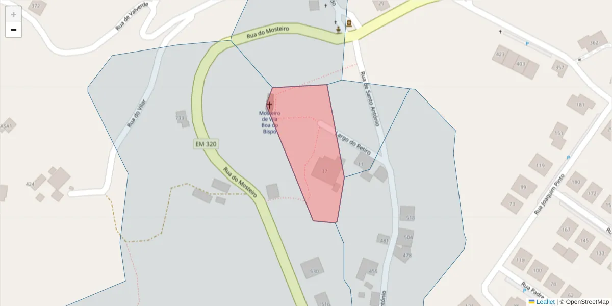 Mapa detalhado do código postal 4625-723 com limites, códigos postais vizinhos e agências dos correios
