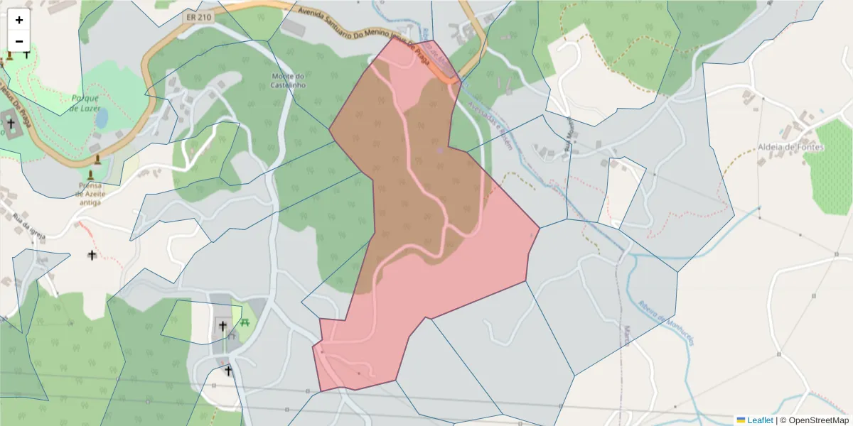 Mapa detalhado do código postal 4630-006 com limites, códigos postais vizinhos e agências dos correios