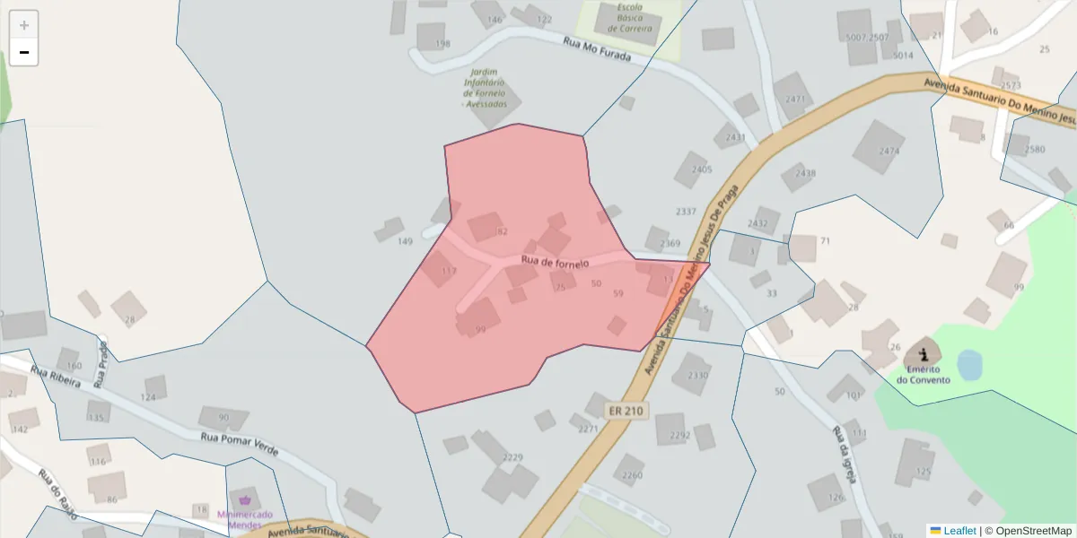 Mapa detalhado do código postal 4630-021 com limites, códigos postais vizinhos e agências dos correios