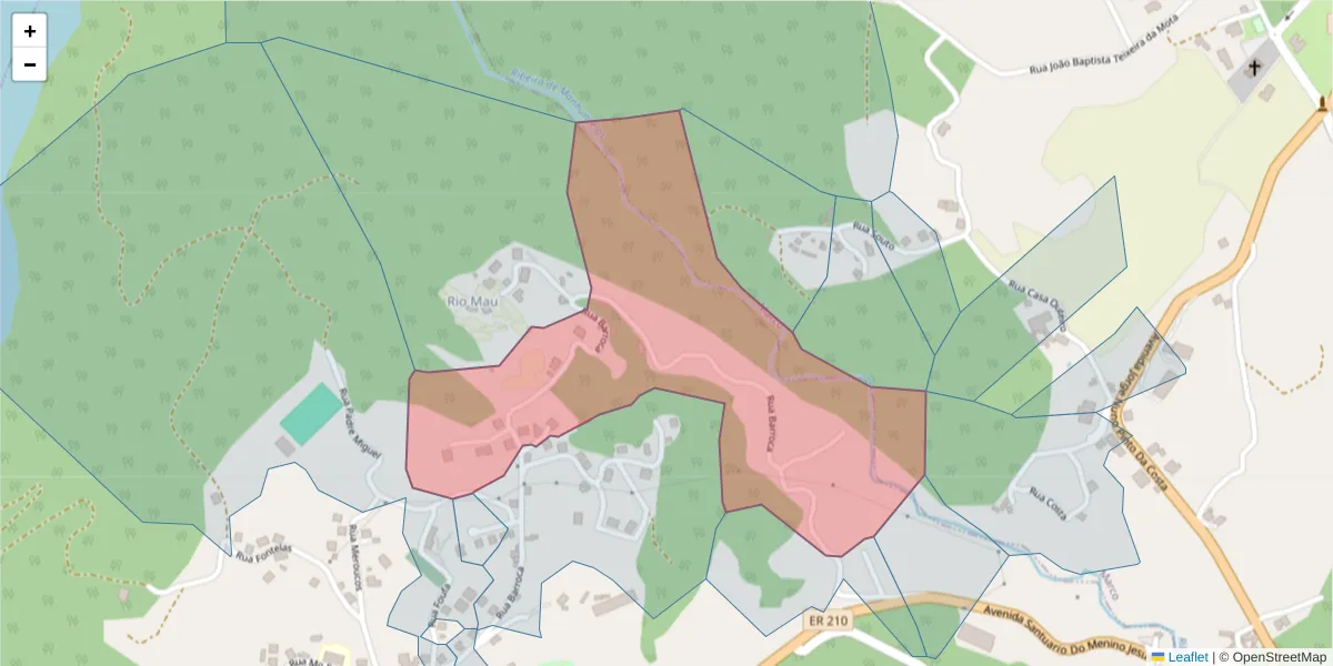 Mapa detalhado do código postal 4630-064 com limites, códigos postais vizinhos e agências dos correios