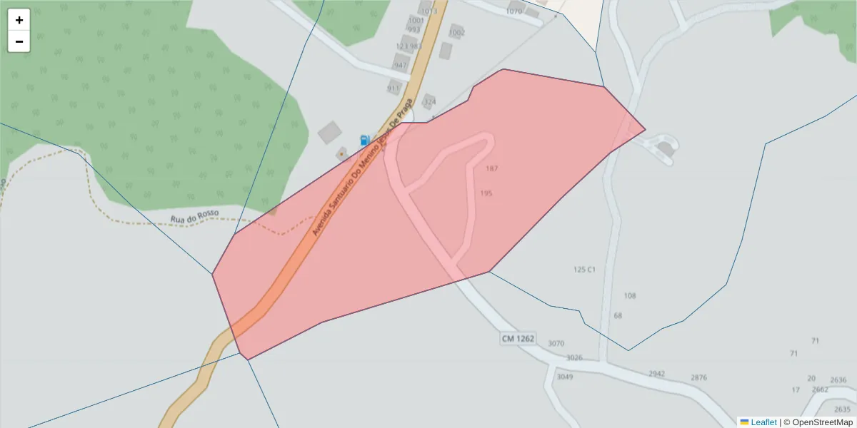 Mapa detalhado do código postal 4630-068 com limites, códigos postais vizinhos e agências dos correios