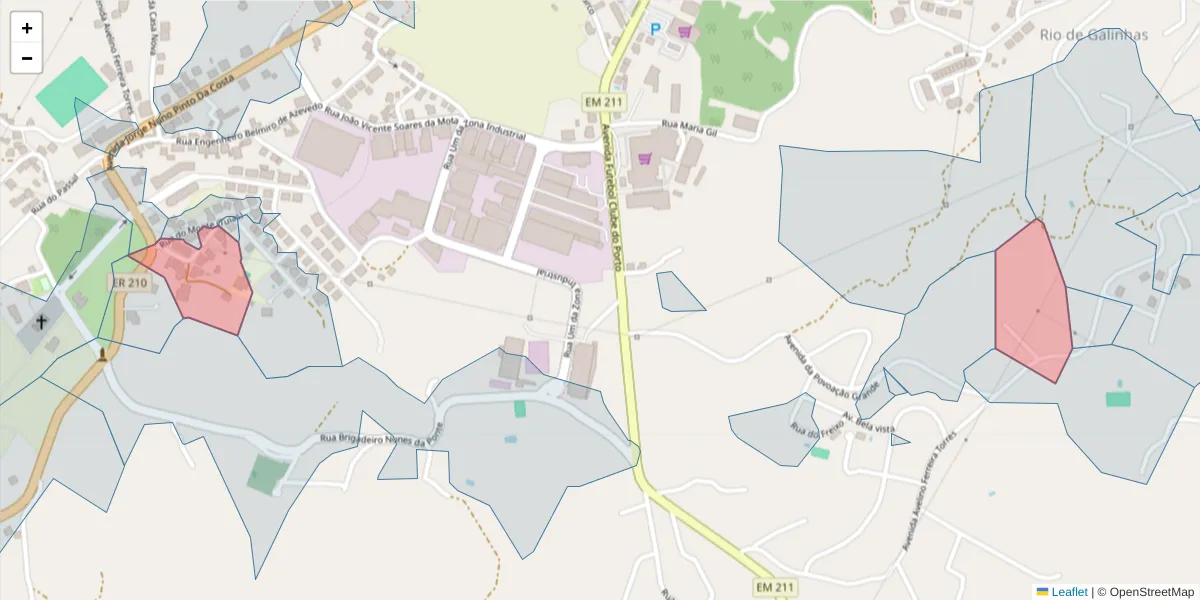 Mapa detalhado do código postal 4630-078 com limites, códigos postais vizinhos e agências dos correios