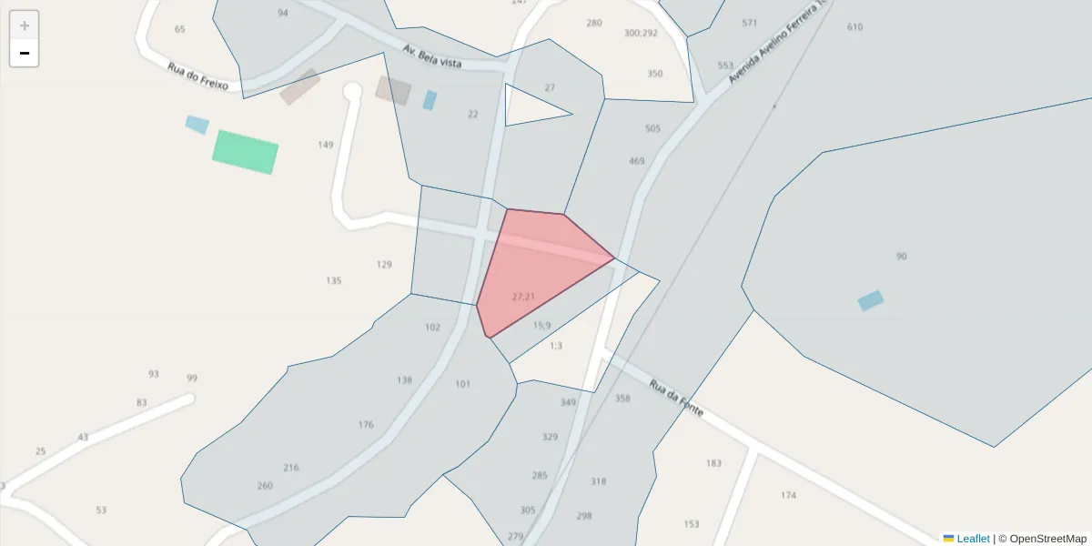 Mapa detalhado do código postal 4630-081;4630-116 com limites, códigos postais vizinhos e agências dos correios